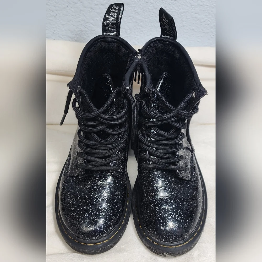 Dr. Martens Black Sparkle Combat Boots